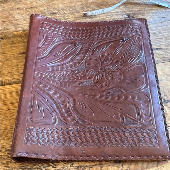 Other - Handcrafted Leather Journal with Floral Design